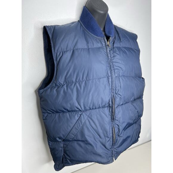 Vintage Eddie Bauer Blue Puffer Zip Vest Outdoor Men’s Size Medium - Picture 3 of 13